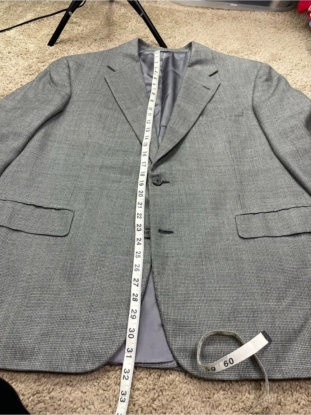 Men's Light Gray Two-Button Blazer